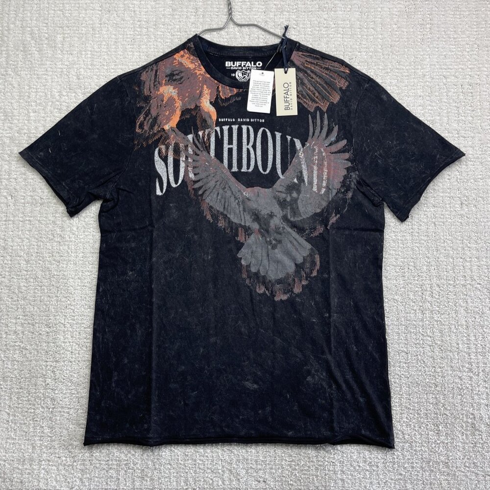 Buffalo David Bitton VTG Y2K Vultures Graphic  All Over Print Distressed Men S